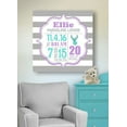 thumbnail image 3 of Personalized Canvas Birth Announcement Nursery Decor Gift, Safari Deer Design, Custom Name, Date, Weight & Length, Unique Boys & Girls Baby Shower Wall Art Presents, Color Gray # 10, Size - 16x16, 3 of 5