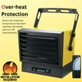 thumbnail image 6 of Dura Heat Hard-Wired Electric Garage Heater, Remote, Ceiling Mount, 34,120 BTU 10000W Heats 1,500 sq ft - EWH9800, 6 of 8