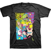 Mens Nickelodeon 90s Throwback Shirt - Retro Nick Group tee - Classic Nick Graphic T-Shirt (Black, 3X-Large)