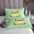 thumbnail image 3 of Erosebridal Green Frog Coverlet Set King, Cute Wildlife Bedding Set, Cartoon Style Decor 3pcs, 3 of 5