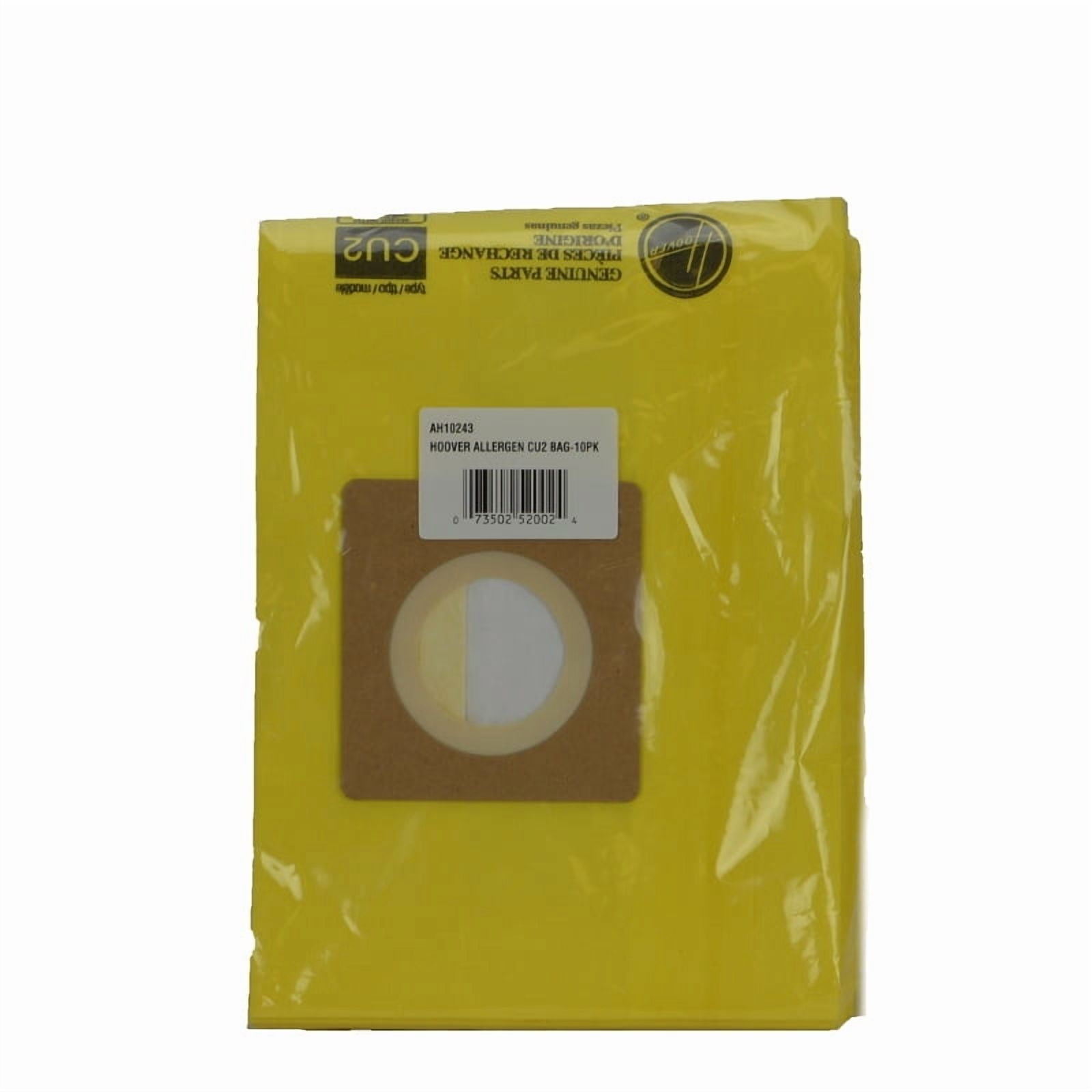 Hoover AH10243 Paper Bag, Allergen Filtration Hushtone 10 Pk, Yellow