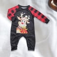 thumbnail image 5 of Conjunto De Pijamas De 2 Piezas Conjunto de pijama familiar de 2 piezas Conjunto informal de manga larga con estampado de alce y pantalones Traje diario Cgtredaw Bebe Negro 6-9M para Niño, 5 of 5