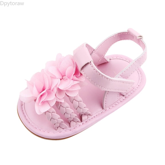 Dpytoraw Walking Soft Non-Slip Sandals Baby Rubber Shoes Flat Boys Girls Sole Bow Summer Baby Shoes Baby First Walker Sandals Size US:5