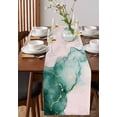 thumbnail image 4 of Modern Teal Green Water Ripple Table Runner-70 Inch Long Abstract Pink Marble Table Runners Linen Burlap Tablerunner for Kitchen Dining Room Holiday Party, 4 of 9