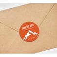 thumbnail image 3 of Darling Souvenir Round 45 Pcs Snowy Mountain Save The Date Stickers Personalized Bride Groom Names And Date Envelope Seals - Orange, 3 of 4
