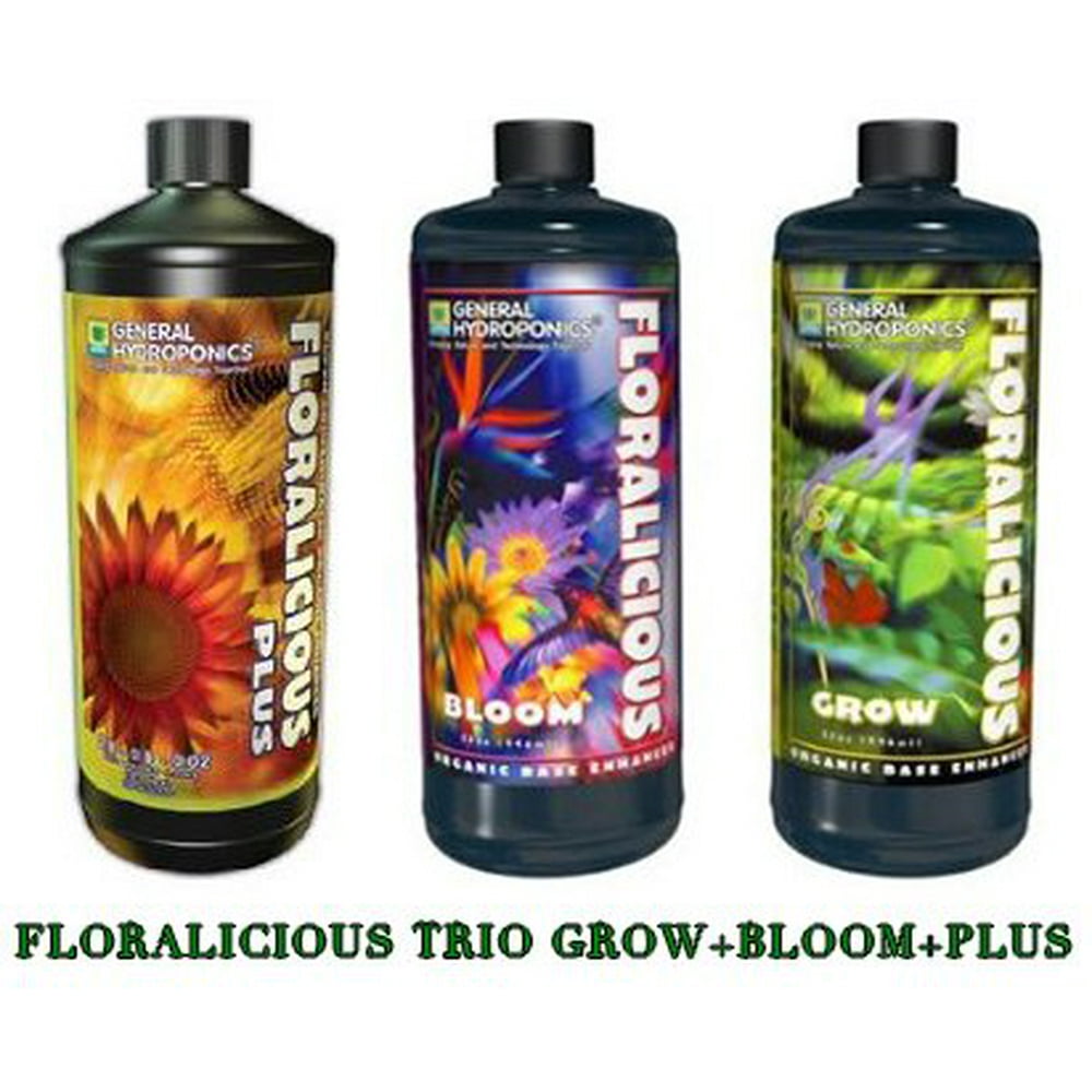 General Hydroponics Floralicious Bloom, Grow & Plus 1 Quart Each