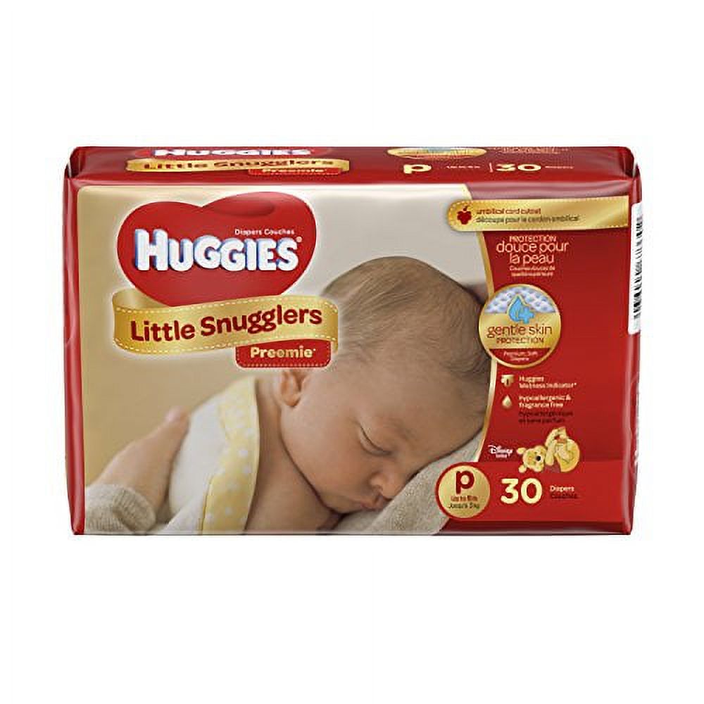 Huggies Little Snugglers Baby Diapers, Size Preemie, 30 Count