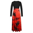 thumbnail image 5 of Drses Womens Dresses Fashion Printed Long Sleeve Round Neck Pullover Patchwork Dress Dresses For Women, 5 of 5