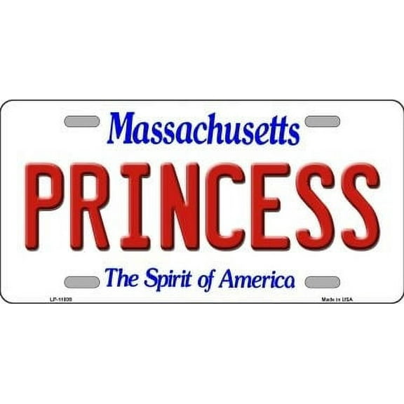 Smart Blonde LP-11009 6 x 12 in. Princess Massachusetts Novelty Metal Vanity License Plate Tag