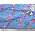 thumbnail image 3 of Soimoi Blue Rayon Fabric Candies Food Decor Fabric Printed Yard 42 Inch Wide, 3 of 3
