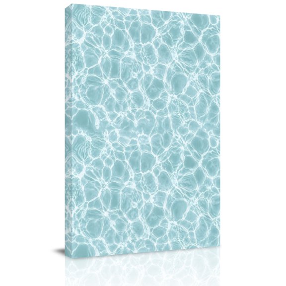 Canvas Wall Art, Mint Green Ocean Waves Framed Canvas Prints for Bathroom Hallway, Summer Sea Coastal Small Gallery Wrapped Wall Decor for Home Office, Gifts, 8"x10" Ship Next Day