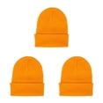 thumbnail image 3 of Qarigey Beanie Hat Gorros de punto Ajustable Otoño Skullcap Color caramelo Hilado multifuncional Casual Ciclismo Esquí Jengibre amarillo Type1 NO1, 3 of 6