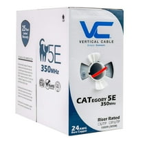 Vertical Cable 057-473/S/RD Cat5e, 350 MHz, Shielded, 24AWG, Solid Bare Copper, 1000ft, Bulk Ethernet Cable, Red