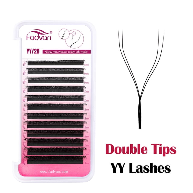 Pestañas FADVAN YY en forma de pestañas negras/marrones, ventiladores de volumen prefabricados, pestañas de ojos de zorro, pestañas de imitación de visón, volumen brasileño Natural suave