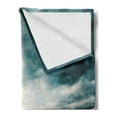 thumbnail image 2 of Landscape Soft Flannel Fleece Throw Blanket, Road Through Empty Fields with Dramatic Sky and Dark Clouds Symmetric Artwork, Cozy Plush for Indoor and Outdoor Use, 50" x 60", Brown Teal, by Ambesonne, 2 of 5