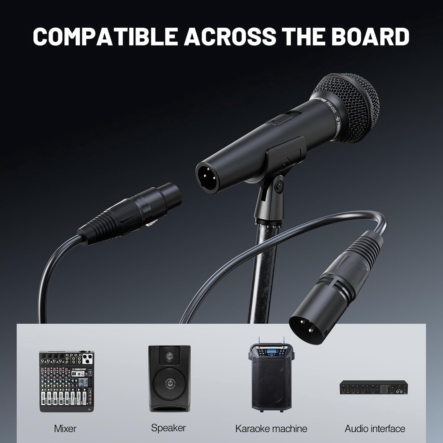 Dynamic Vocal Microphone with XLR , Cardioid Pattern for Karaoke Stage Studio Singing