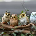 thumbnail image 4 of Set of 4 Hand-Painted Ceramic Owl Figurines Decorative Collectible Statues for Home, Office, and Garden Decor, 4 of 5