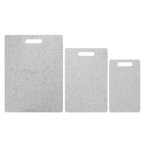 3 piece Marble Pattern Cutting Board Set Double-Sided Chopping Boards with Juice Groove, White