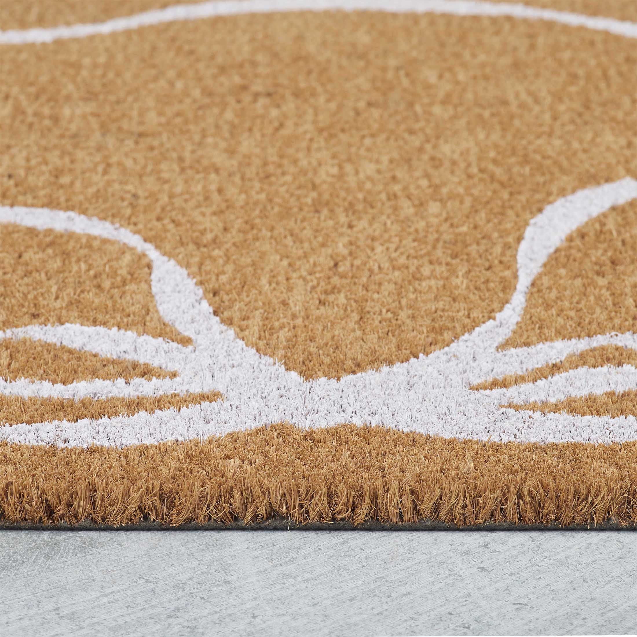 My Texas House White Bow Outdoor Coir Doormat, 30" x 48"
