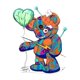 thumbnail image 2 of 1pc Women'S Fashion Casual Crew Neck T-Shirt with Lightning Heart Bear Print, Polyester Knit Fabric, Medium Stretch, Animal Pattern, All-Season Comfort Fit, 2 of 6