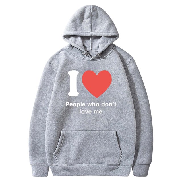 Penkiiy J'aime Mon Copain J'adore Mon Copain Chandail à Capuchon Unisexe pour Hommes Chandail en Molleton Pulls Imprimé de la Saint-Valentin Survêtement Veste TG Gris