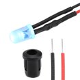 thumbnail image 1 of Unique Bargains 5Set DC 12V 5mm Pre Wired LED with Holder, Ice-Blue Light Round Top Clear Lens, 8mm  Panel Mount, 1 of 5