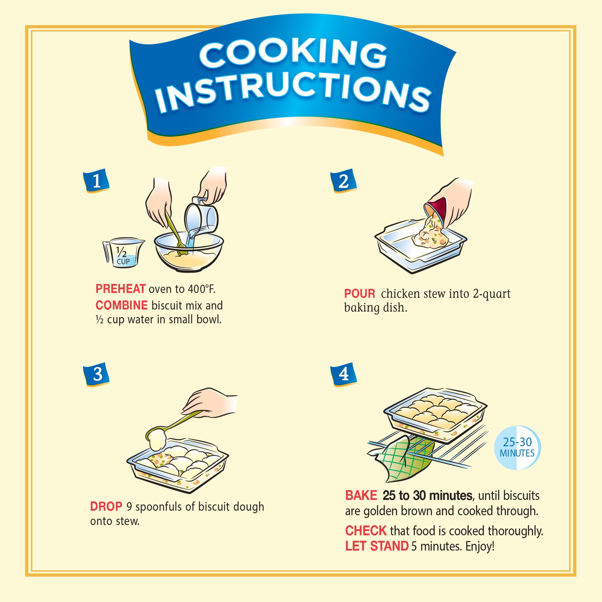 Banquet Homestyle Bakes Creamy Chicken & Biscuits, 9g Protein per Serving, Meal Kit, 28.1 oz.