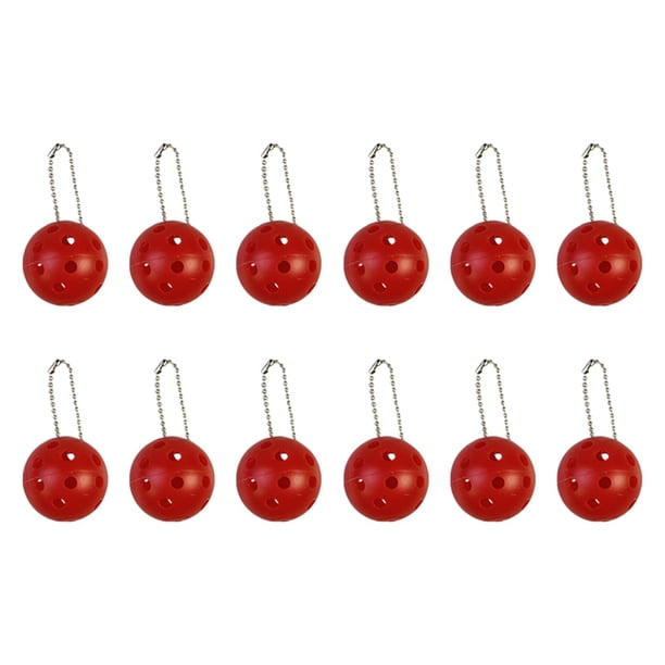 12x llavero de Pickleball, adorno de Pickleball, amuletos de bolsa portátiles creativos, llavero de Metal colgante de bolsa para decoración de mochila Rojo