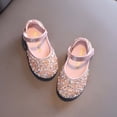 thumbnail image 5 of SGFCWSX Girls Dress Shoes Kids Sparkly Rhinestone Pearl Ankle Strap Wedding Party Flower Girl Shoes Pink Size 11 Little Kids, 5 of 7