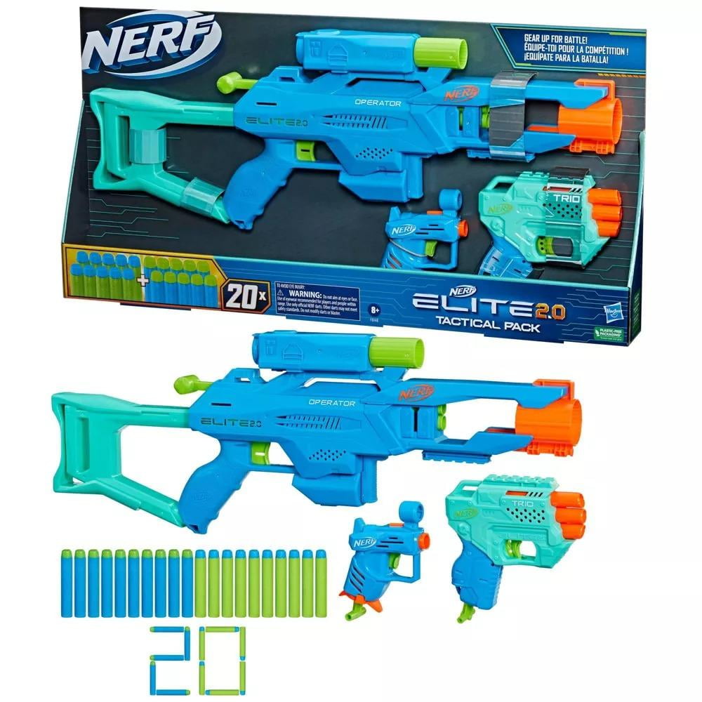 Nerf ELITE 2.0 Loadout Pack Triple Pack Shotgun 2 Pistol 14 Darts New