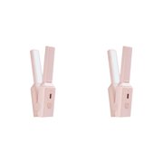 relayinert Sleek and Compact 2 in 1 Hair Straightener and Curler for Short Hair Ceramic Plates for Frizz-free Styling Pink 2Set