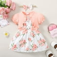 thumbnail image 2 of Gelikeya Baby Easter Dresses 6-9 Months Pink Bowknot Design Girls Floral Summer Dress Skirt Sleeveless Coat Headband 2 PC(Toddlers, Pink, 9-12 Months), 2 of 6