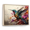 thumbnail image 2 of Designart "Wingbeat Wonder of Colorful Hummingbird V" Animals Framed Wall Art - Modern Farmhouse Pink Hummingbird Hallway Framed Wall Art Decor, 2 of 6