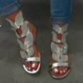 thumbnail image 1 of Sandalias de mujer de talla grande con hebilla plana y diamantes de imitación, cómodas y transpirables, de moda de estilo europeo y americano, 1 of 5