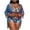 Blue, variant on 3 Piece Swimsuits for Women Plus Size Outfits Boho Floral Tropical Bikini Short Sets Summer Beach Cover Ups Blue