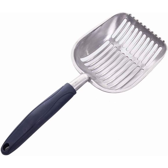 Cat Litter Scoop, Cat Scooper Metal - Kitty Pet Poop Sifter, Poop Lifter with Deep Shovel, Easy to Clean Poop Box (B)