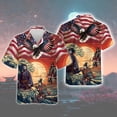 thumbnail image 4 of Camisa con estampado 3D de águila samurái de verano para hombres y mujeres, camisas de moda, camisas hawaianas de manga corta con un solo pecho, blusa, ropa con solapa, 4 of 4
