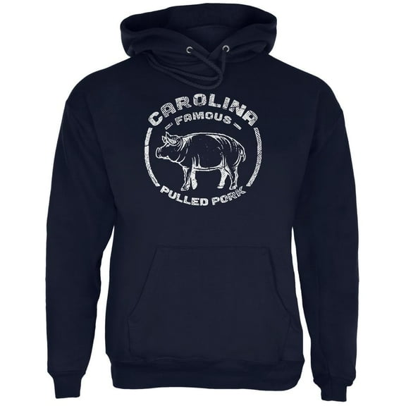 Carolina Famous Pulled Pork Mens Hoodie Navy SM