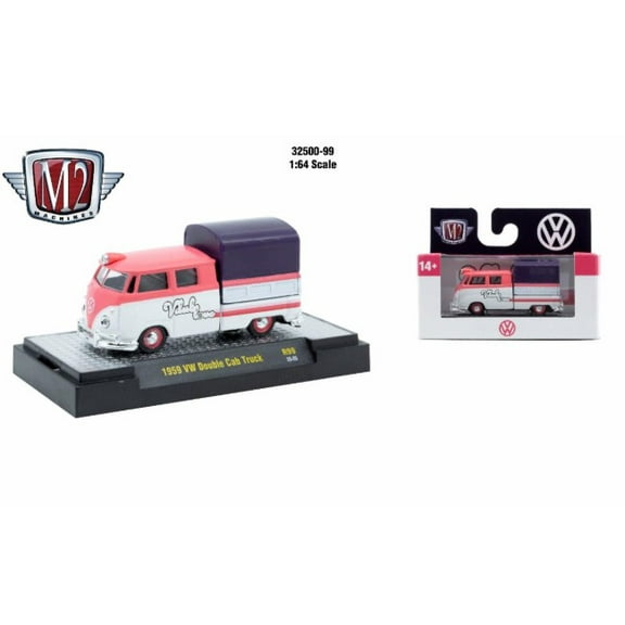 M2 Machines Autothentics Rel 99 1:64 1959 Vw Double Cab Truck