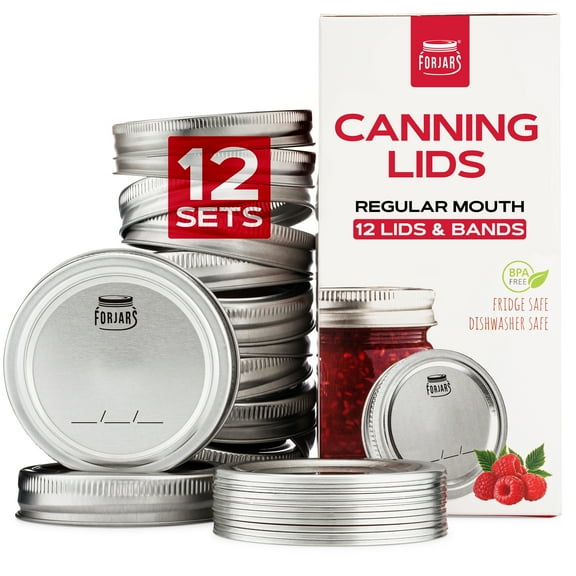 12 Regular Mouth Canning Lids   12 Rings