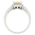 thumbnail image 4 of 2.48 ct Brilliant Marquise Cut Yellow Zircon 14k White Gold Halo Solitaire with Accents Engagement Bridal Wedding Ring Band Set size 10.25, 4 of 7