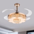thumbnail image 2 of Ceiling Fan with Light Modern LED Fan Chandelier +4 Blades W/ Remote Control Gold for Indoor, 2 of 19