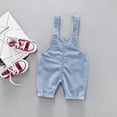 thumbnail image 6 of Baby Girls & Toddler Girls Stretch Denim Overall Shorts Adjustable Ripped Fashion Jeans Overalls(3M-5T), 6 of 9