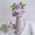 thumbnail image 5 of 25pcs Real Looking Artificial Lavender Roses w/Stem for DIY Wedding Bouquets Centerpieces Arrangements Party Baby Shower Valentines Day Christmas Tree Decorations, 5 of 7