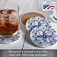 thumbnail image 2 of Thirstystone Portugal Tile Pattern 4-Pack Round Stone Coasters, 2 of 7