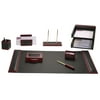 Rosewood & Leather 10-Piece Desk Set