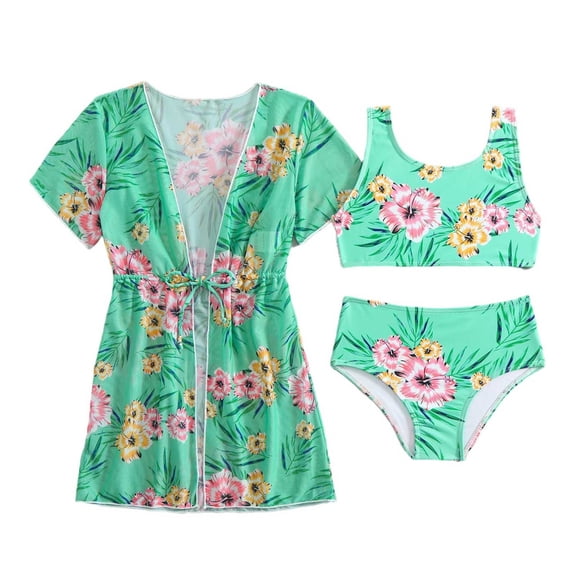 Piuwrlz Green Swimsuit Kids Girls Swimming Suit Two Piece Loose Swimwear Green Size 6T