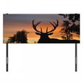 thumbnail image 3 of Antlers Headboard, Black Deer on Sky Background West Coast South Island New Zealand Nature, Upholstered Decorative Metal Bed Headboard with Memory Foam, Full Size, Seal Brown Marigold, by Ambesonne, 3 of 4