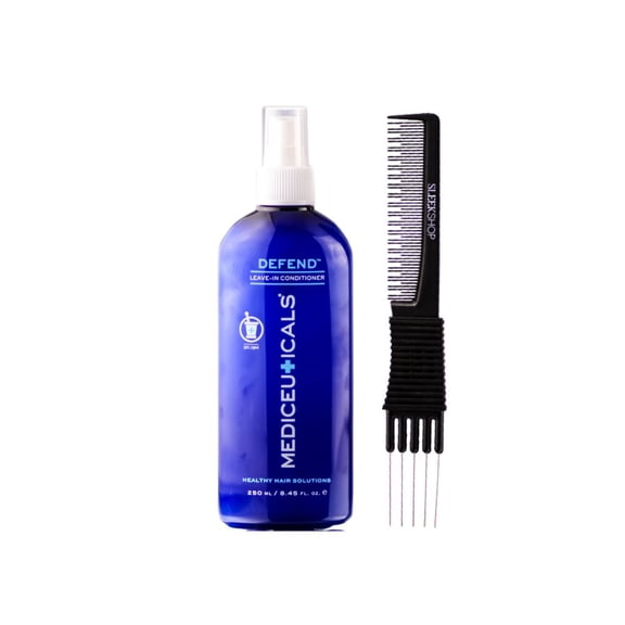 THERAPRO Mediceuticals Defend Leave-In Conditioner (8.45 oz) with SLEEKSHOP Teasing Comb Pack of 1