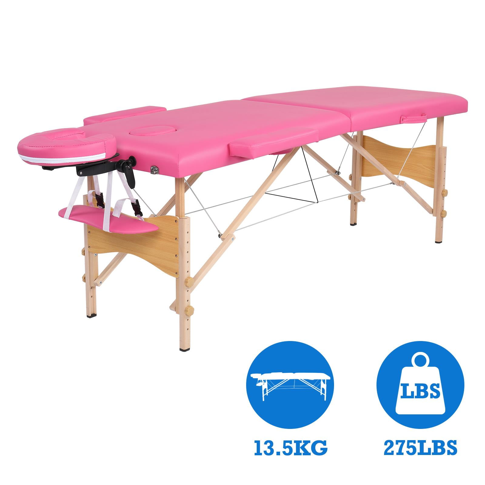 UBesGoo Adjustable 84" 2 Fold Salon Bed w/Carry Case, Portable Massage